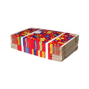 Plano preprinted cardboard boxes, bundled with double white film band