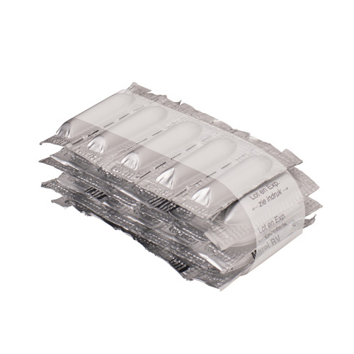 Medication stips, bundled with white film band - additional print