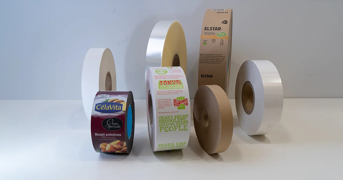 Paper and film banding rolls, printed and unprinted