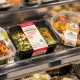 Ready Meal Labels Without Adhesive Linerless Ready Meal Packaging with Printed Bands 3 Ready meal trays with printed bands instead of adhesive labels on a chiller shelf