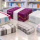 Pharmaceutical shelf ready packaging — banded medicine cartons